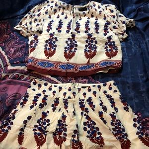 Tribal print shirt and short set